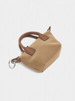 Bolso De Hombro Textura Suave Con Pendiente camel