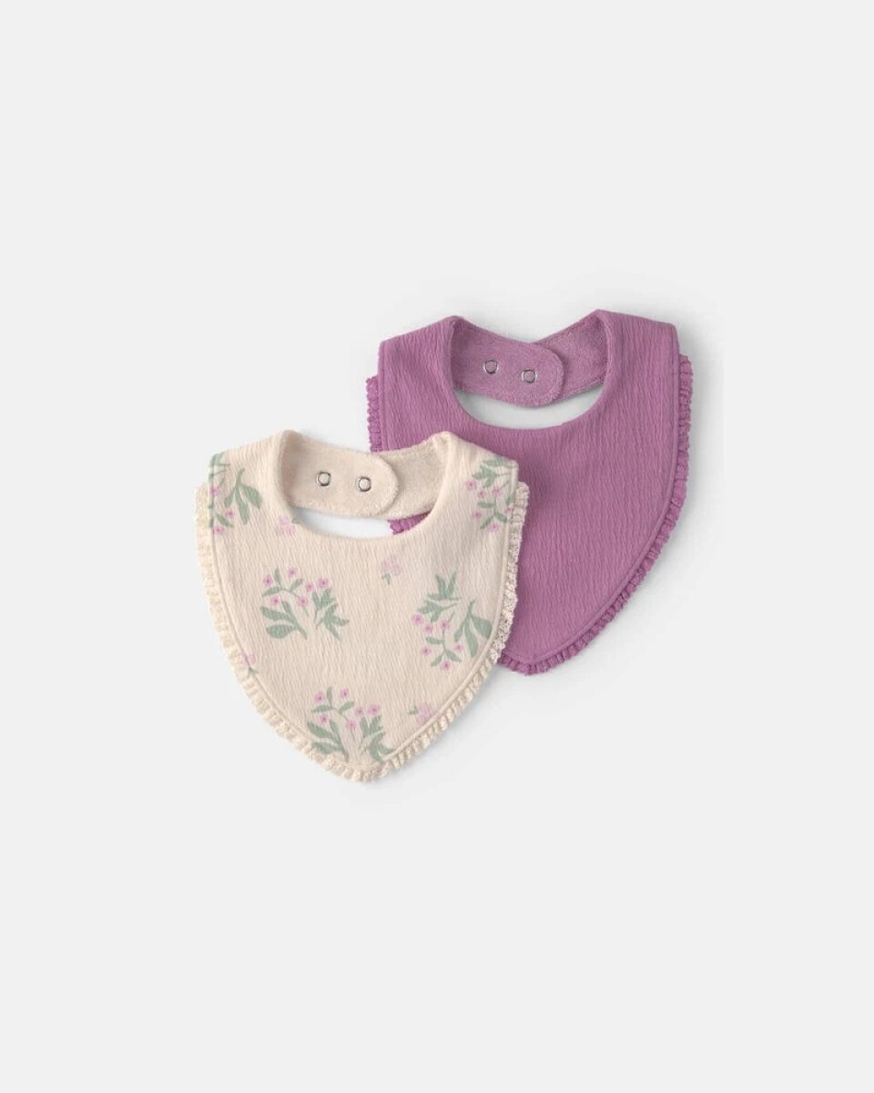 Set x2 baberos bandana Carters - lila muslin 