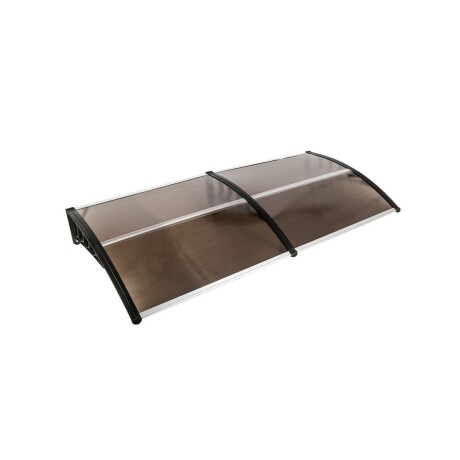Alero Policarbonato Transparente Y Soporte Negro 1.2 X 1.0 M Marrón