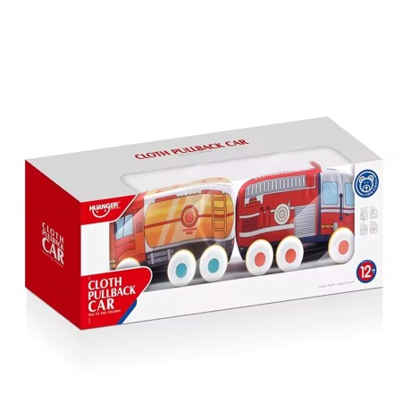 Set 2 Camiones de Peluche Autos en Tela Blandos Bebé Huanger Rojo