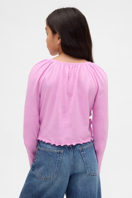 Top Smocked Niña Glowing Pink