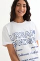 Remera m/c estampada colección Urbana BLANCO