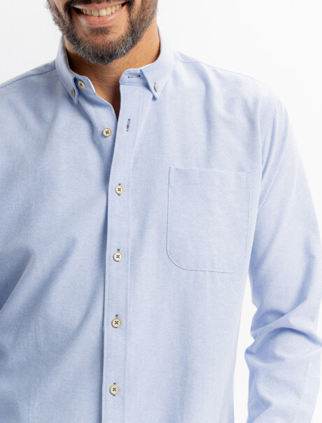 Camisa m/l oxford lisa azul