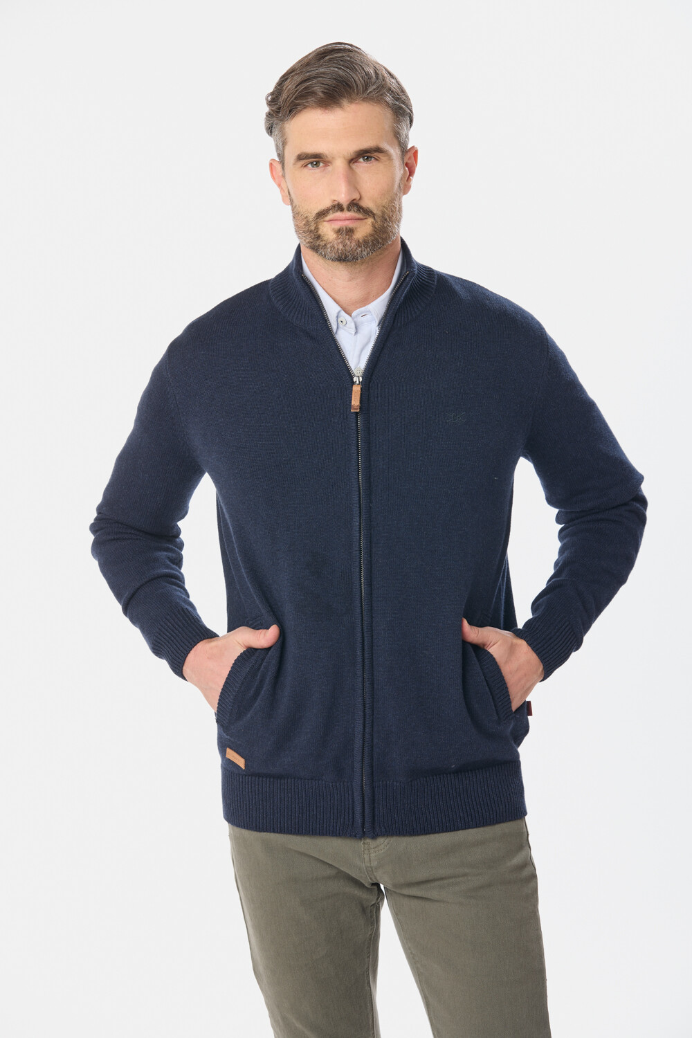 CAMPERA TEJIDA ALGODON Azul