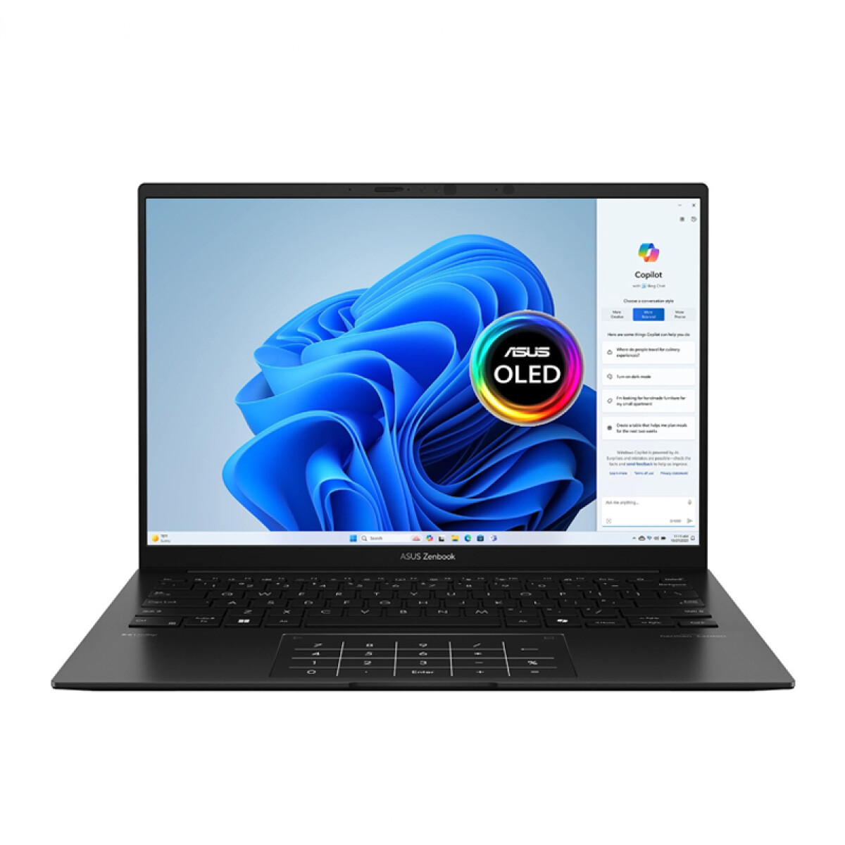 Notebook Asus Zenbook 14. AMD Ryzen AI 7 445. RAM 16GB. Disco Sólido 1TB. Pantalla 14" OLED 