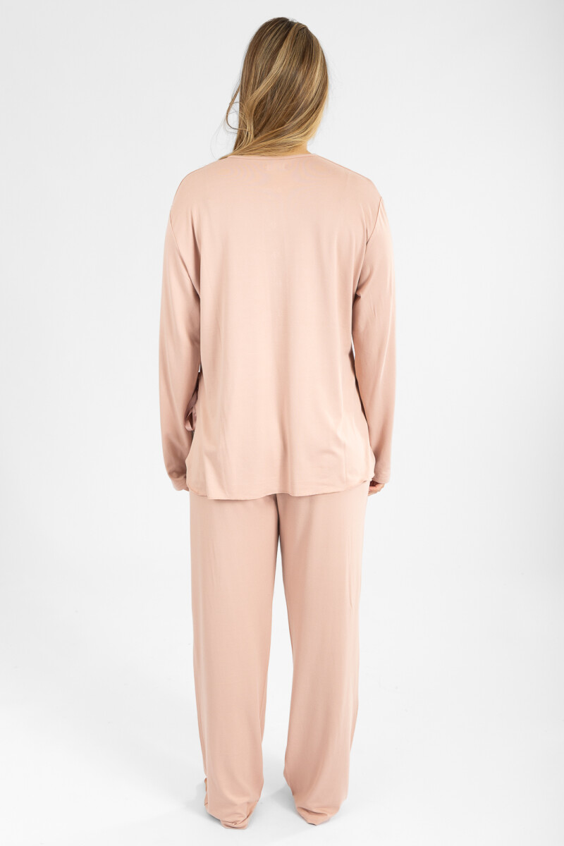 Pijama peach muna liso Rosado