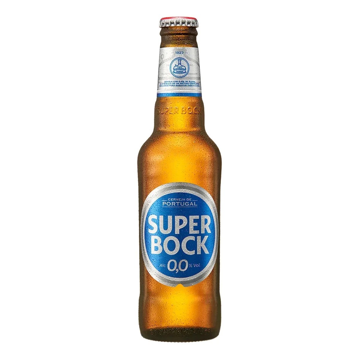 Cerveza premium lager sin alcohol Super Bock Bot 330cc 