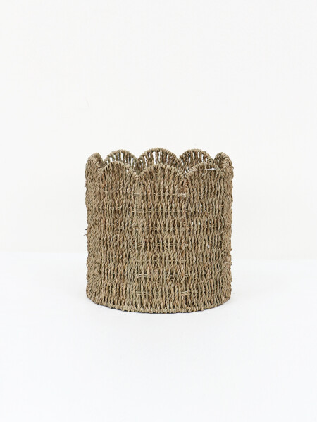 CANASTO BORDE IRREGULAR MARRON