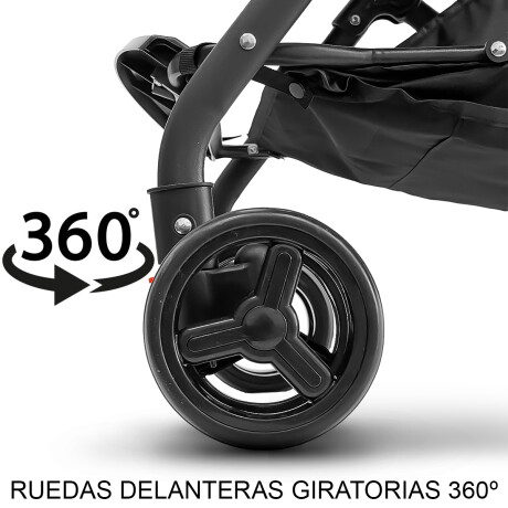 Coche Plegable Premium Expert Kids Paragüita Cama Negro