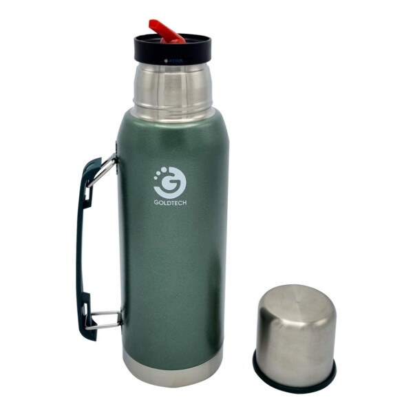 Termo Acero Inoxidable 1 Litro Mate Con Tapa Y Asa Goldtech Termo Acero Inoxidable 1 Litro Mate Con Tapa Y Asa Goldtech