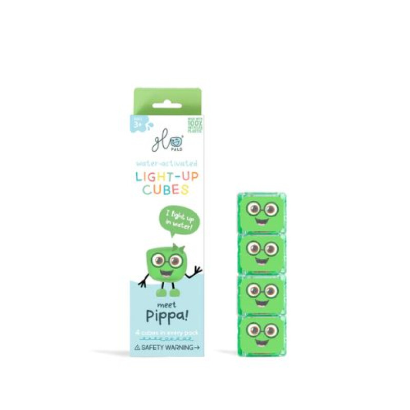 Seet 4 cubos Glo Pals Iluminados Activados por agua Verde