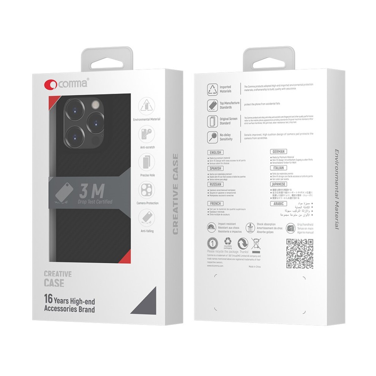 Protector antishock iphone 14 pro max magnético carbono devia kevlar Black