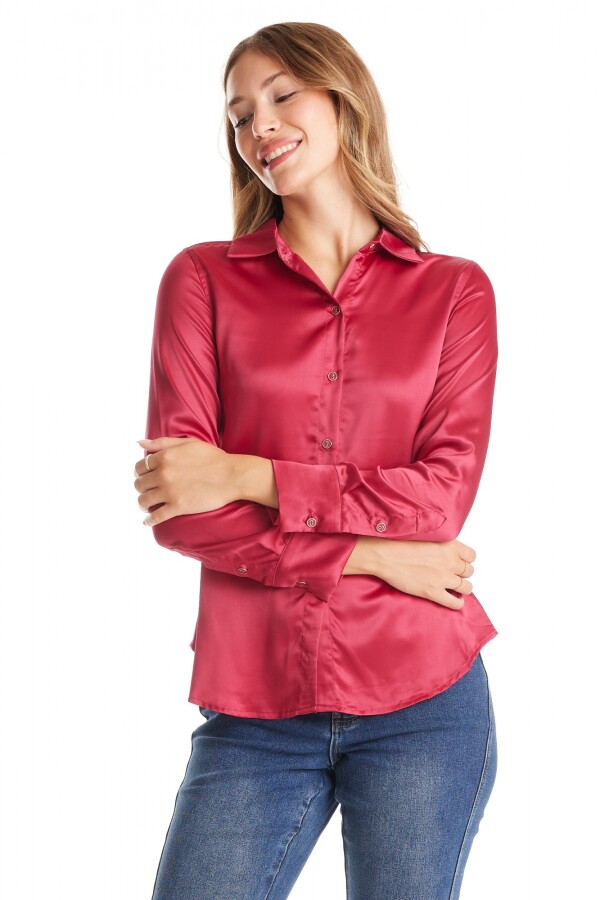 Camisa Saten FUCSIA