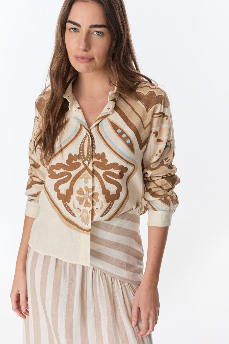 Camisa Nysa Estampa Camel