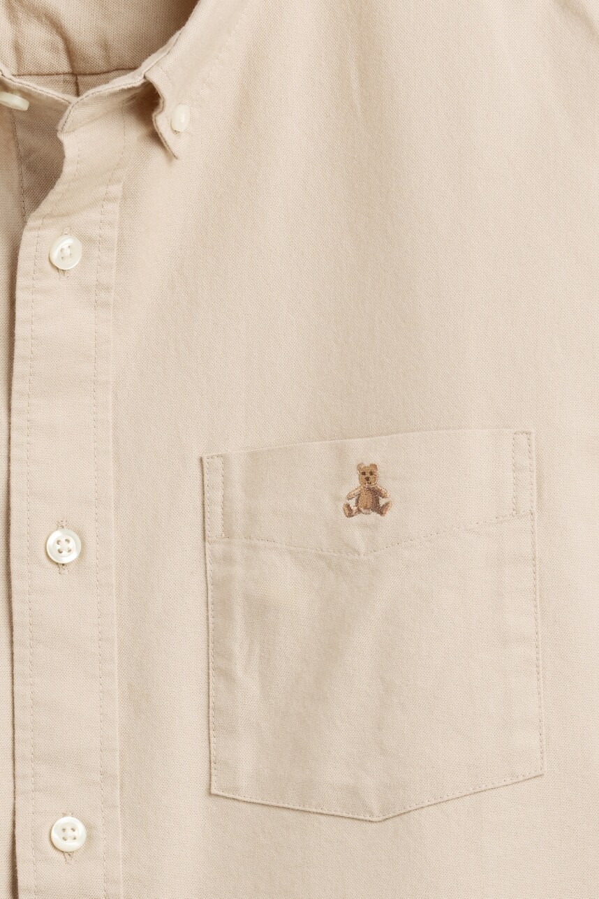 Camisa Oxford Logo Oso Brannan Hombre Wicker