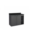 Mueble de baño suspendido Aster Negro 80 cm mesada granito sin bacha Mueble De Baño Suspendido Aster Negro 80 Cm Mesada Granito Sin Bacha