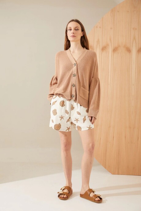 CARDIGAN SEAHORSE CAMEL