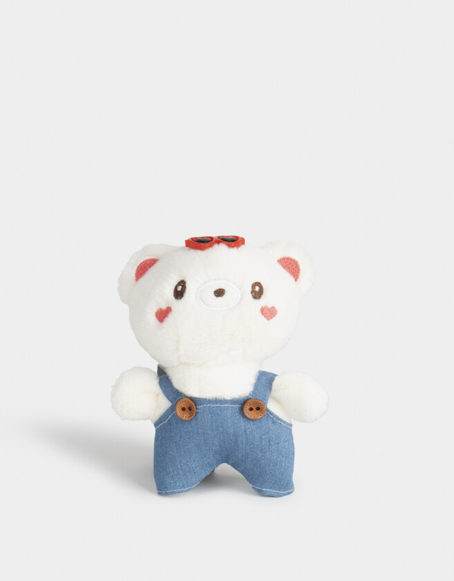 Llavero Peluche Llavero Y Charm De Peluche De Osito - Blanco Crema