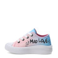Championes Infantiles DC Canvas HARLEY QUINN Plataforma Rosado - Celeste