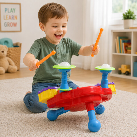 Batería Musical Con Luces Y Sonidos Infantil Jtjug969 BATERIA MUSICAL CON LUCES JTJUG969