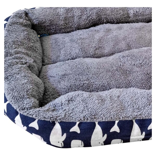 Cuna Cama Cucha Mascota Perro Gato Rectangular 50 X 37 Variante Ballenas