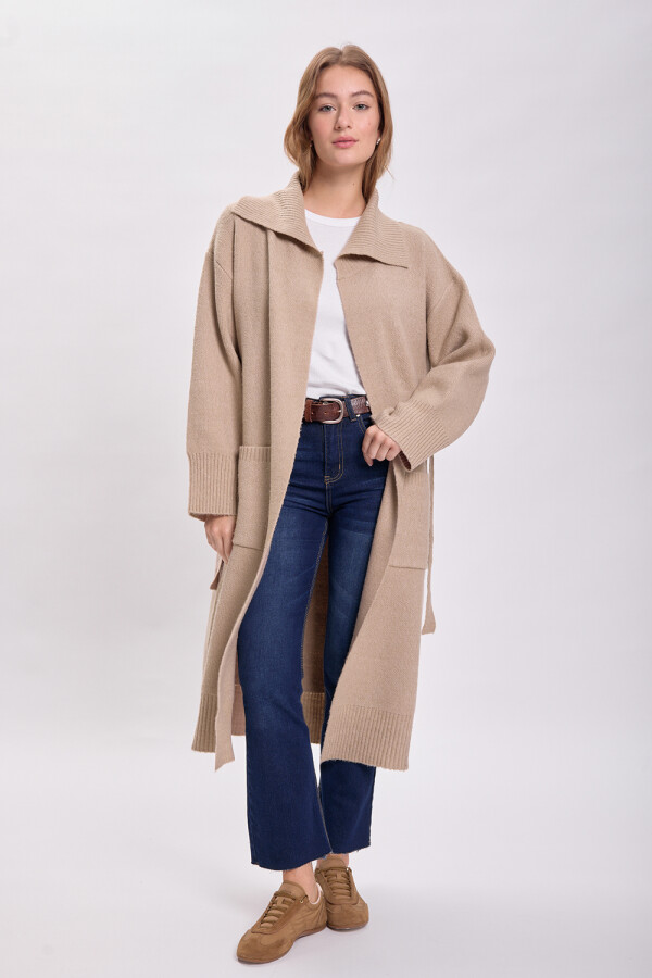 Cardigan punto Beige