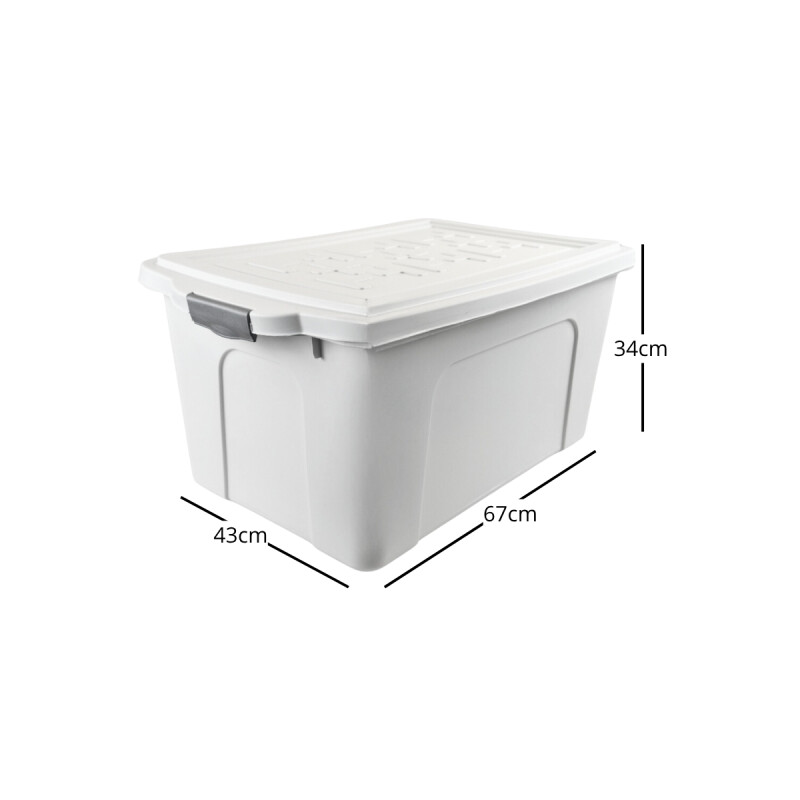 Set x2 Caja organizadora 70lts con tapa BLANCO