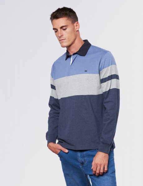 REMERA POLO RAYADA Denim