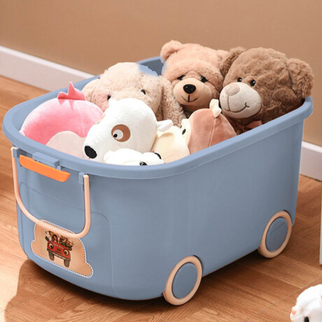 Set X2 Organizadores Con Ruedas Para Juguetes Niños Celeste