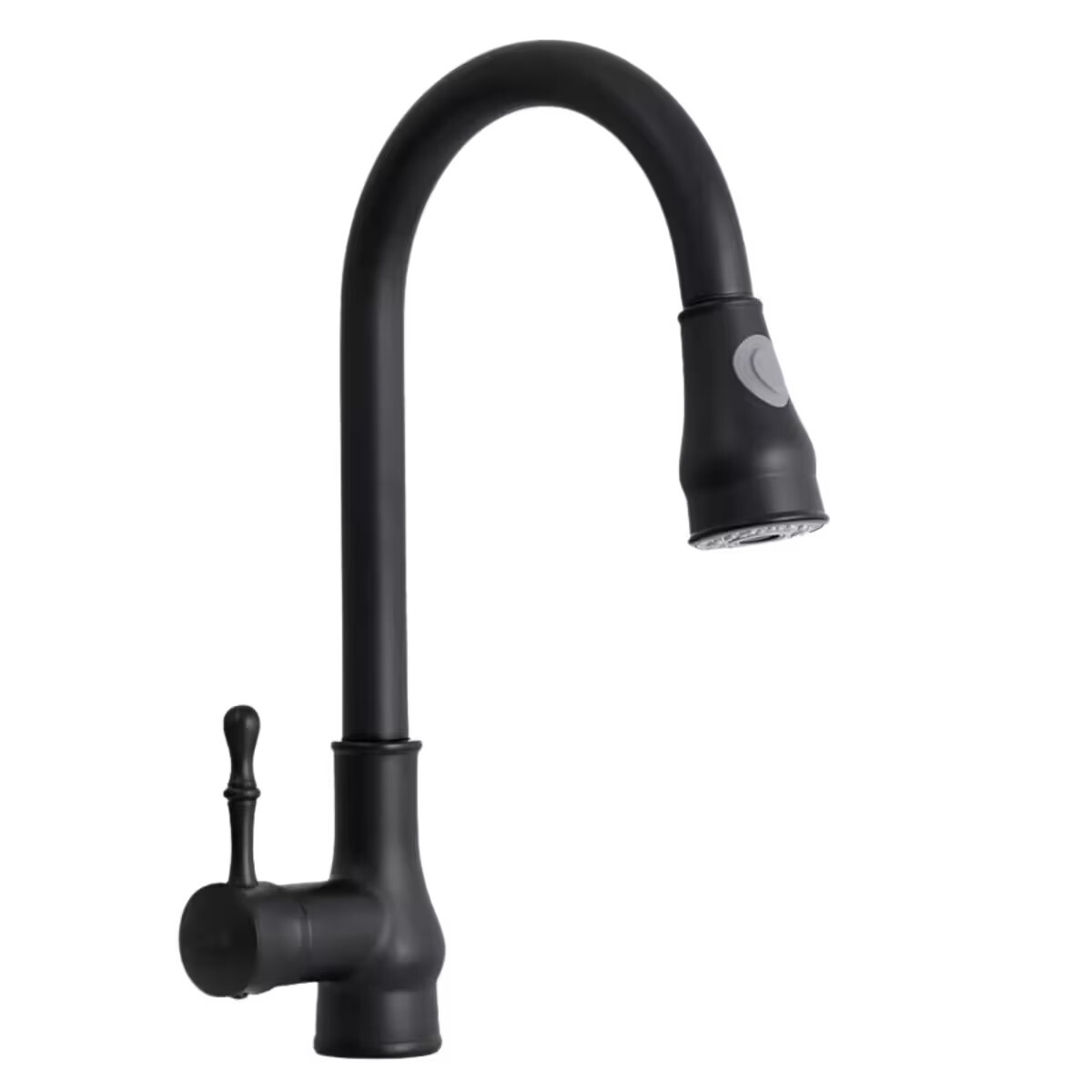 Grifería De Cocina Monocomando De Mesada Extensible Vintage Negro Mate 