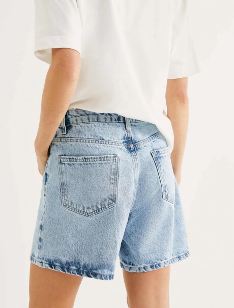 SHORT DE CINTURA ALTA AZUL