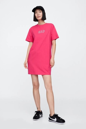 Vestido Logo Gap Mujer Neon Pink Rose