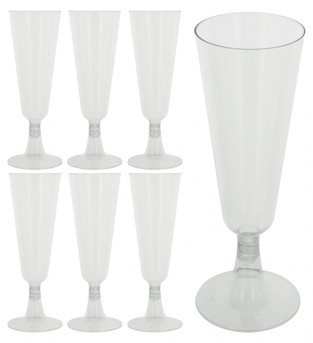 Set de 6 copas descartables de acrilico para champagne 