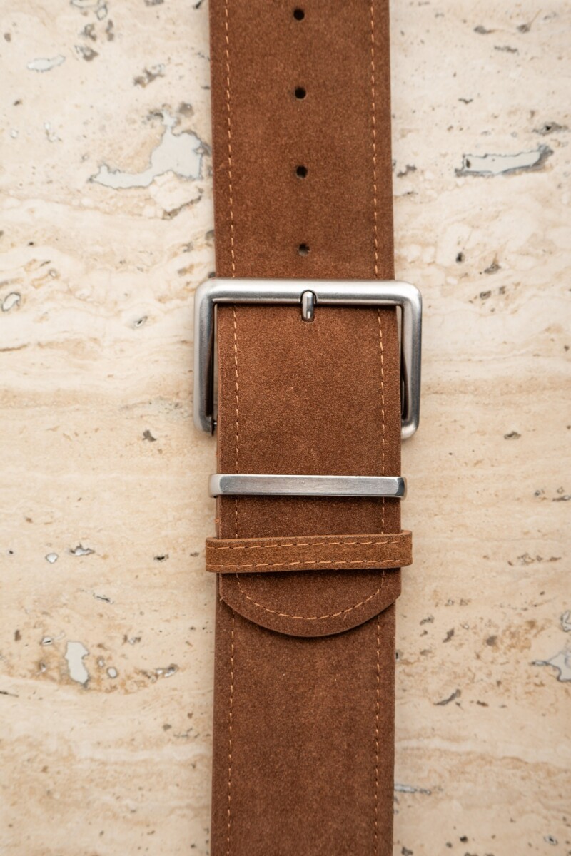 Cinto Gamuza Cuero Marron