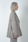 CHAQUETA EN CHECK DE ALGODON Gris