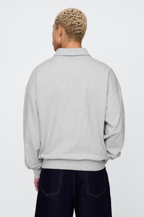 Buzo Deportivo Sin Felpa Medio Cierre Hombre Light Heather Grey