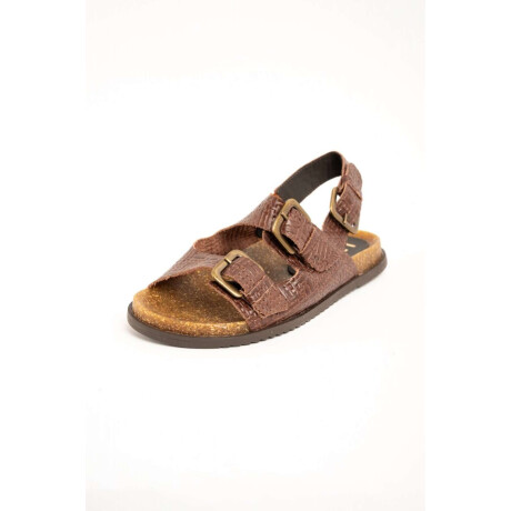 Sandalia Trenzada Hebillas Chocolate