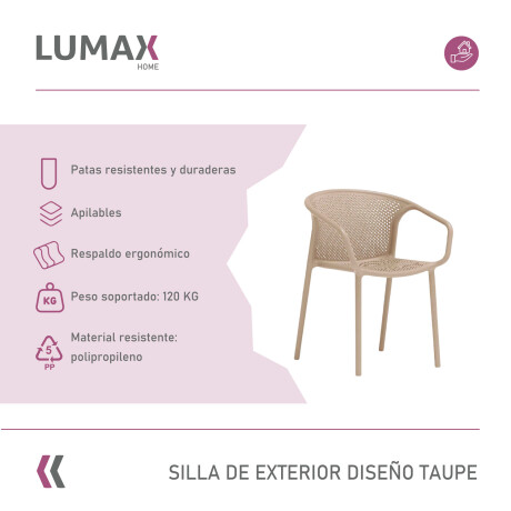 Silla de jardin exterior diseño Taupe Silla de jardin exterior diseño Taupe