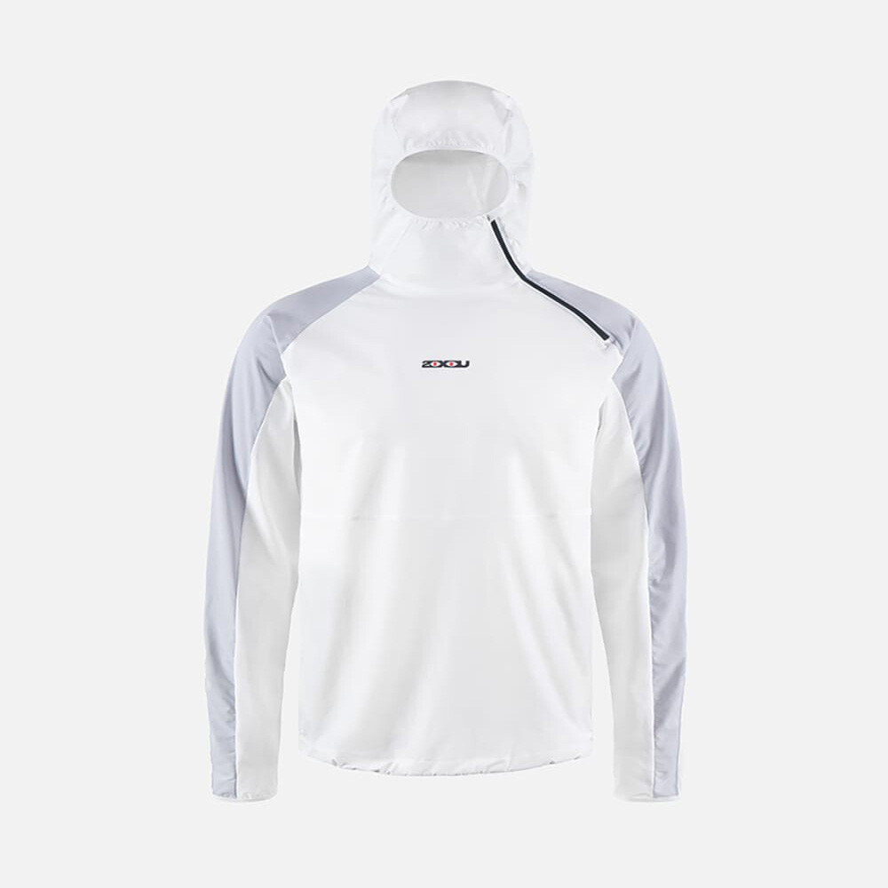 Asymmetrical Hooded Desert Anorak - Hombre White/carbon
