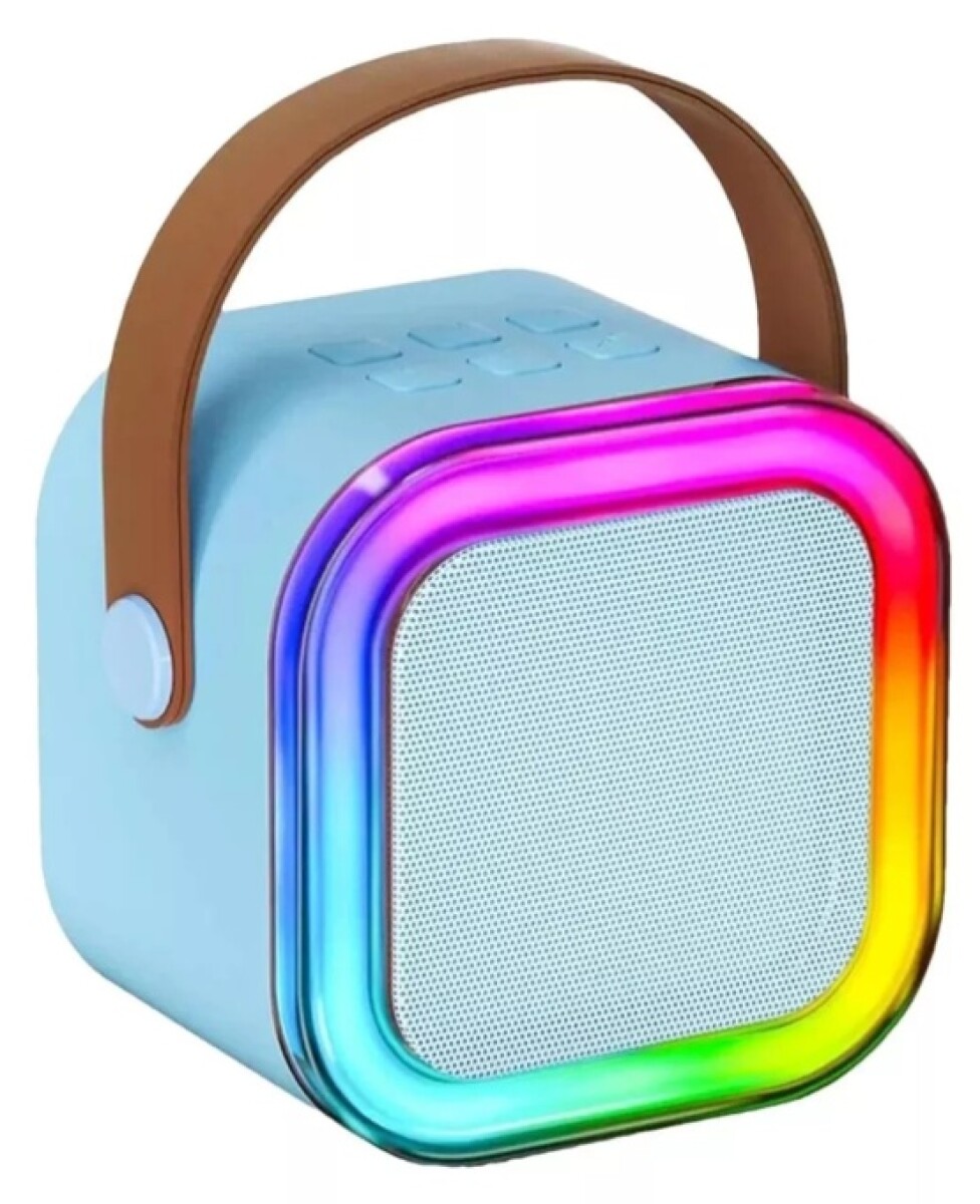 Parlante A Batería Bluetooth Con Luces Led De Colores - Celeste 