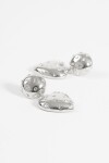 Caravanas cora con strass plateado