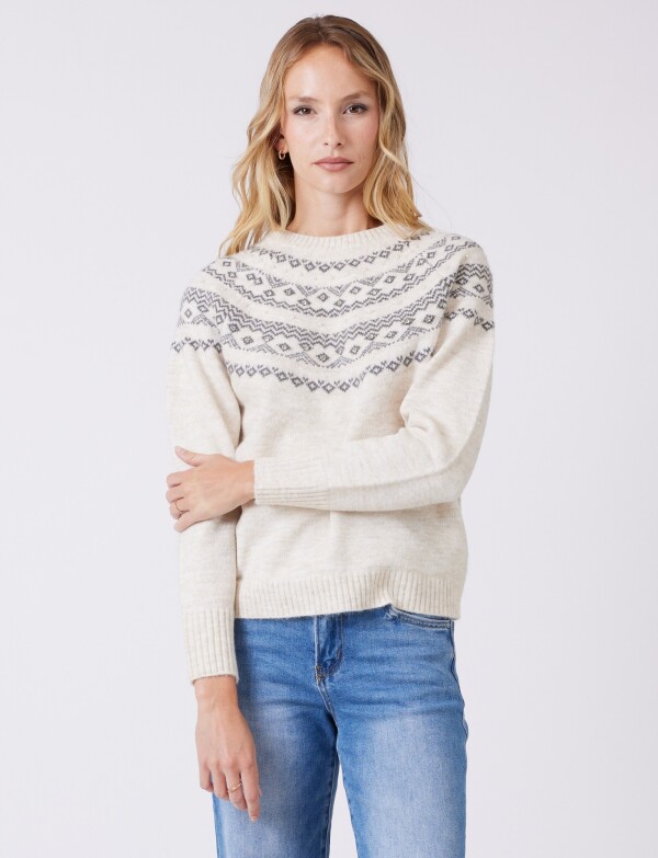 Buzo Perlas Printed CRUDO/MULTI