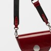 Bandolera The Circle En Cuero Charol Arrugado Berry