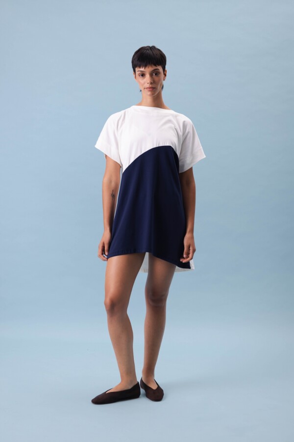 Remerón [V1] Algodón Azul y Crema