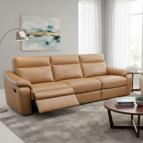 Sillon recliner 3 Cuerpos Rubi 100% Cuero | Elctrica Camel