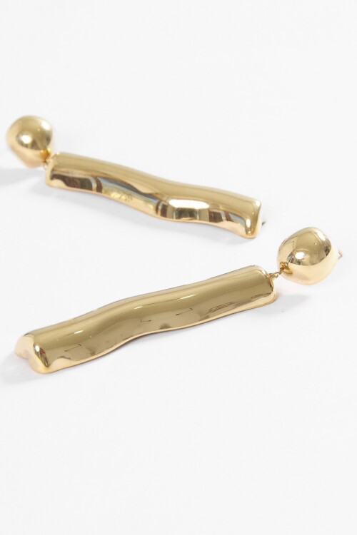 Caravanas largas acero dorado