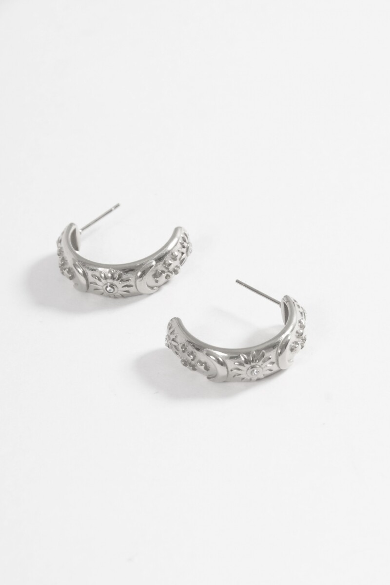 Aros acero mystic plateado