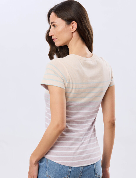 REMERA RAYADA DE ALGODÓN Lila