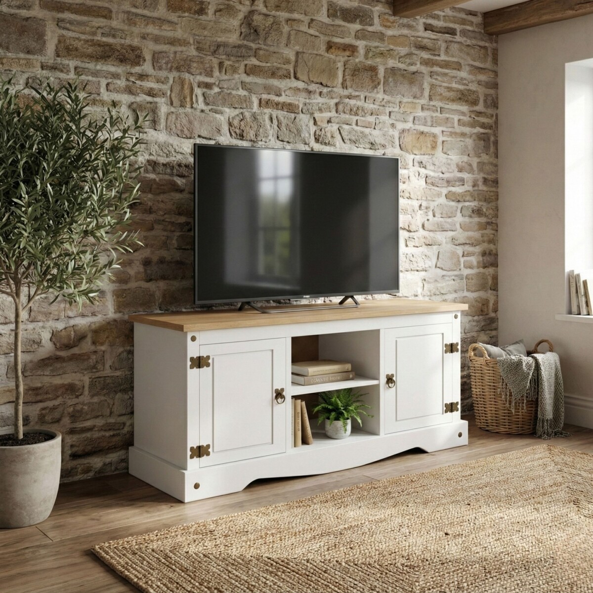 Rack 2 puertas 1 Estante - 160cm - Linea Mexicana - Blanco 