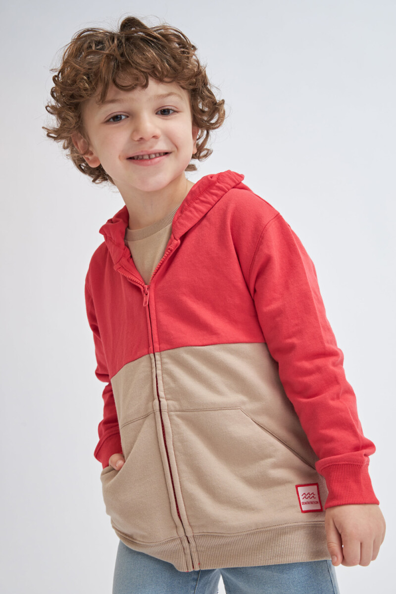 Chaqueta deportiva liviana con capucha Rojo